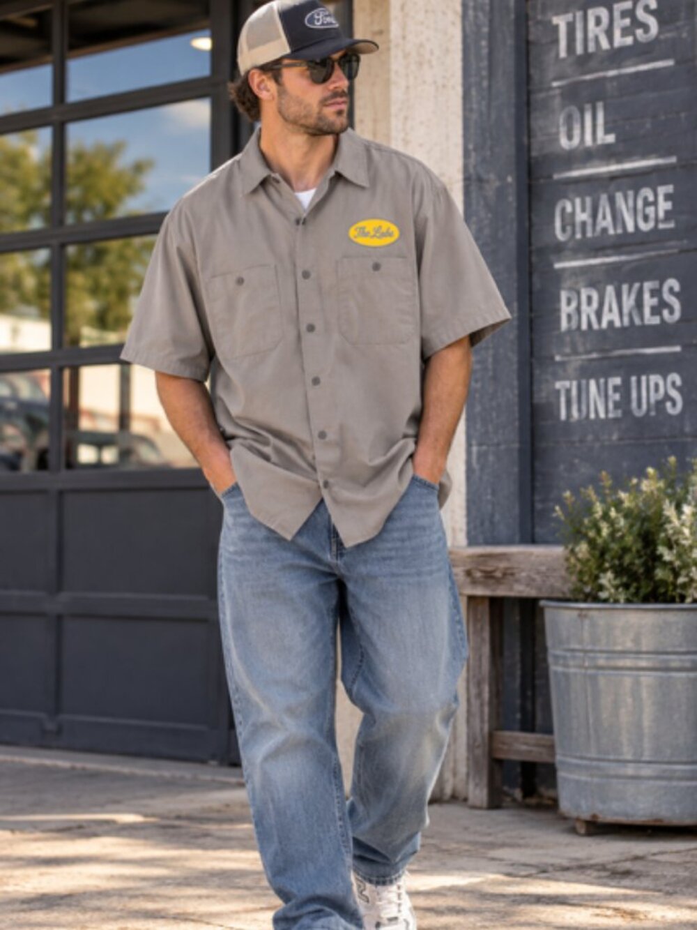 Red Kap The Lube Work Shirt Men’s 2XL XXL Gray Mechanic Garage Graphic